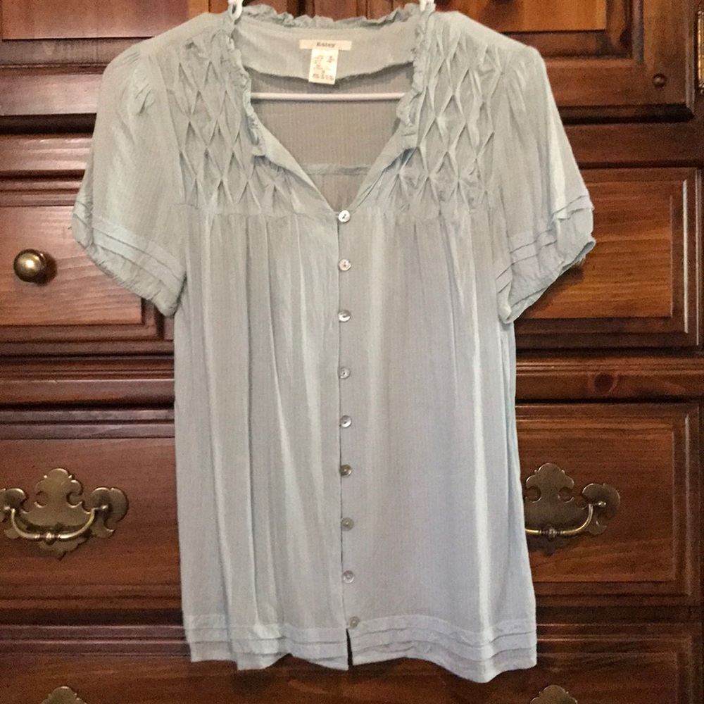 S light blue cotton blouse